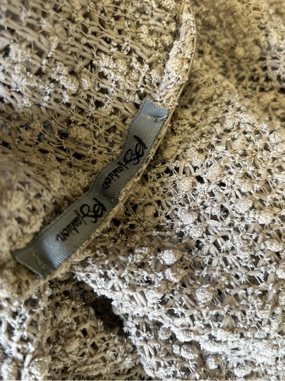 PS Fashion Vintage Boho Beaded Sheer Knit Cardigan Brown Size S Fairycore - Picture 6 of 6